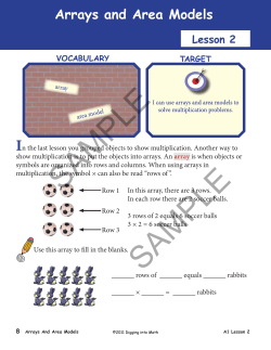 Arrays and Area Models