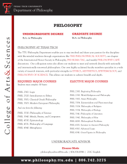 Philosophy - Texas Tech University Departments