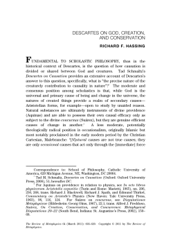 descartes on god, creation, and conservation