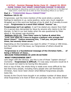 FORGIVING Means FORGETTING