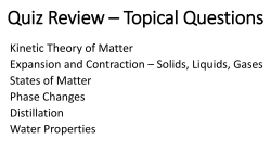 Quiz Review &ndash; Topical Questions