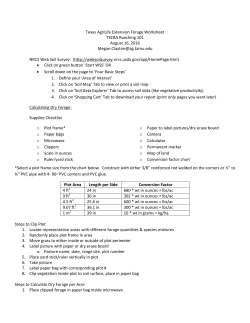 Forage Worksheet &ndash; August 2016