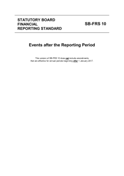 Events after the Reporting Period SB-FRS 10