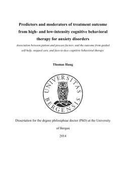 Predictors and moderators of treatment outcome from - (BORA)