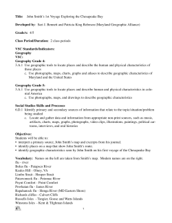 John Smith`s First Voyage - Sultana Education Foundation