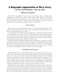 A Biographic Appreciation of Wavy Gravy