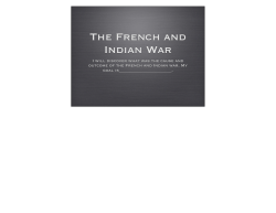 The French and Indian War - Woodland Christian School