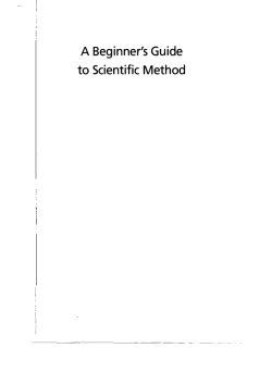 A Beginner`s Guide to Scientific Method