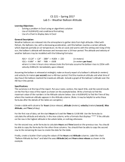 CS 221 &ndash; Spring 2017 Lab 3 &ndash; Weather Balloon Altitude