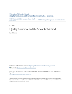 Quality Assurance and the Scientific Method