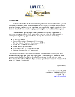 On the behalf of Drexel University`s Recreation Center, I commend