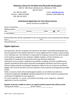 Institutional Application PDF - Oklahoma Library for the Blind and