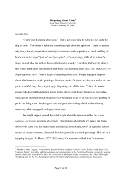 Disputing About Taste