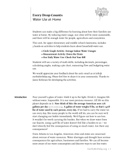 Every Drop Counts Water Use at Home