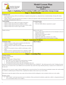 Grade 4 Topic 4 Explaining Factors Causing Conflict and