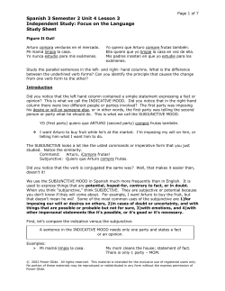 Spanish 3 Semester 2 Unit 4 Lesson 3 Independent Study: Focus on