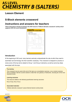 S-Block elements crossword