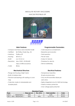 ABSOLUTE ROTARY ENCODERS AWC58 PROFIBUS-DP