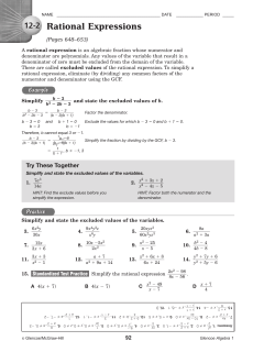 Rational Expressions