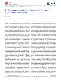 The Implications of Social Rejection and Peer Victimization: Beyond