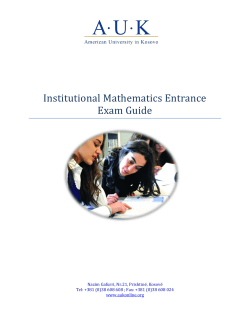 Institutional Mathematics Entrance Exam Guide