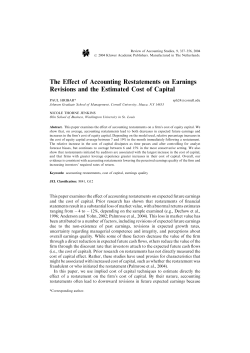 The Effect of Accounting Restatements on Earnings Revisions and
