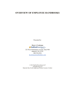 Employee Handbooks Outline - Wisconsin Towns Association