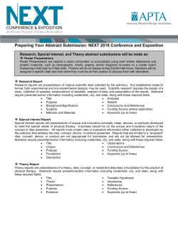 Preparing Your Abstract Submission