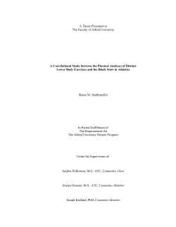 A Thesis Presented to The Faculty of Alfred University A