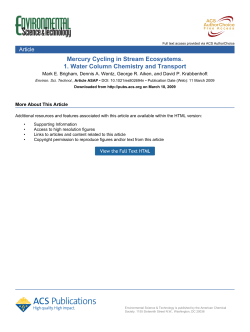 Mercury Cycling in Stream Ecosystems. 1. Water Column Chemistry