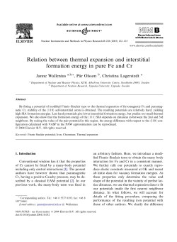 Relation between thermal expansion and interstitial formation