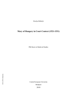 Mary of Hungary in Court Context (1521-1531)