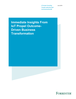 Immediate Insights From IoT Propel Outcome- Driven