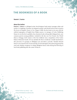 the bookness of a book - Ateneo Journals Online