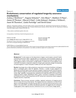 Evolutionary conservation of regulated longevity assurance