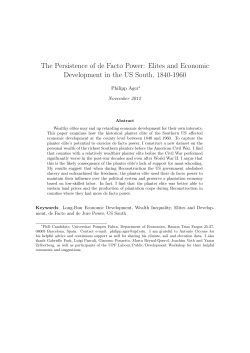 The Persistence of de Facto Power: Elites and Economic