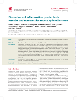 Biomarkers of inflammation predict both vascular and non