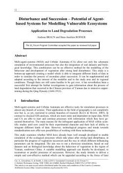 Disturbance and Succession &ndash; Potential of Agent- based