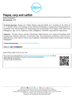 Tilapia, carp and catfish