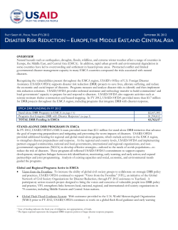 DISASTER RISK REDUCTION &ndash; EUROPE,THE MIDDLE EAST,AND
