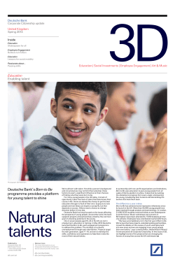 Deutsche Bank`s Born to Be programme provides a platform for