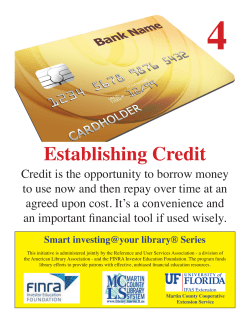 Establishing Credit - Martin County Extension Office