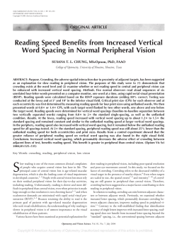 Reading Speed Benefits from Increased Vertical Word Spacing in