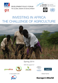 investing in africa the challenge of agriculture