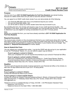 Credit Check Review Form - OSAP