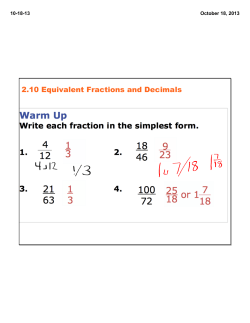 2.10 Equivalent Fractions and Decimals