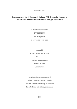 Development of Novel Fluorine-18 Labeled PET - ETH E