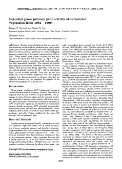 Potential gross primary productivity of terrestrial vegetation