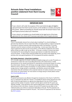 Solar PV installation advice to schools
