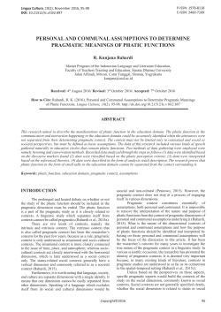 personal and communal assumptions to determine